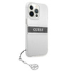 Guess 4G Stripe Grey Charm - pouzdro pro iPhone 13 Pro (čiré)