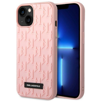 Karl Lagerfeld Monogram 3D minta - iPhone 14 tok (rózsaszín)