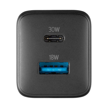 Cellularline Multipower Micro GaN - USB-C & USB-A Power Delivery 30W Charger (black)