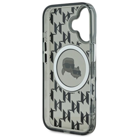 Karl Lagerfeld IML Monogram Karl & Choupette Head MagSafe - Case for iPhone 16 (black)