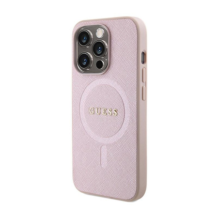 Guess Saffiano MagSafe - iPhone 15 Pro Max Tasche (rosa)