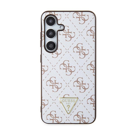 Guess 4G Dreieck Metall Logo - Samsung Galaxy S24 Tasche (weiß)