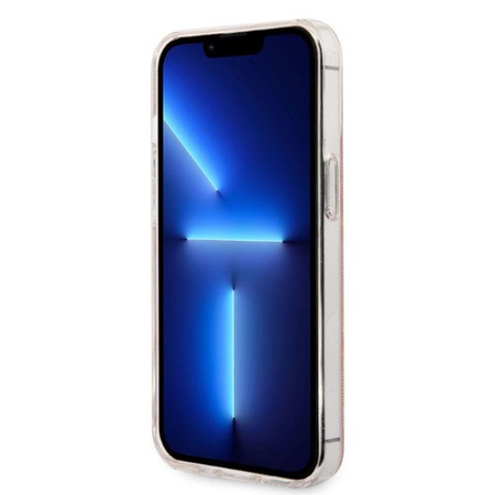 Guess Bundle Pack MagSafe 4G - sada pouzdra pro iPhone 13 Pro + nabíječka MagSafe (růžová/zlatá)