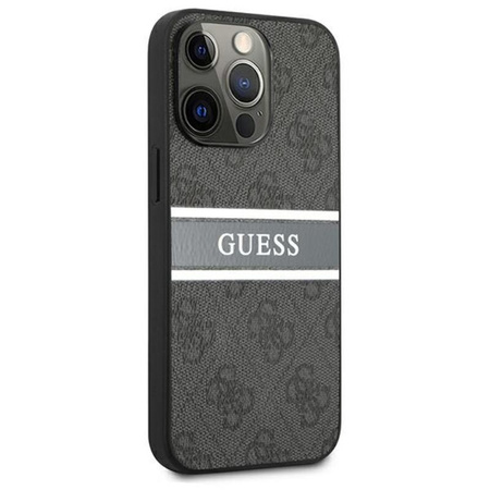 Guess 4G nyomtatott csíkos - iPhone 13 Pro tok (szürke)
