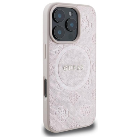 Guess Saffiano Peony Classic Logo MagSafe - Case for iPhone 16 Pro Max (pink)