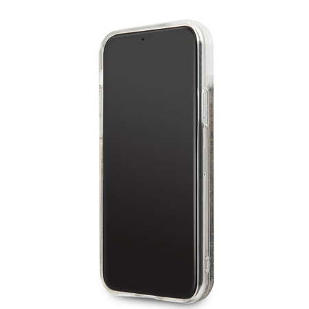 Logo Karl Lagerfeld Karl Liquid Glitter - Coque pour iPhone 11 (Noir/Or Glitter)