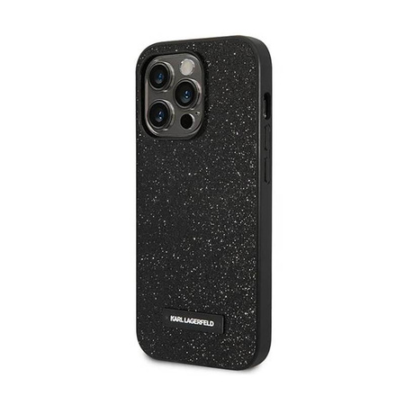 Karl Lagerfeld Glitter Plaque Logo - Coque iPhone 14 Pro (noir)