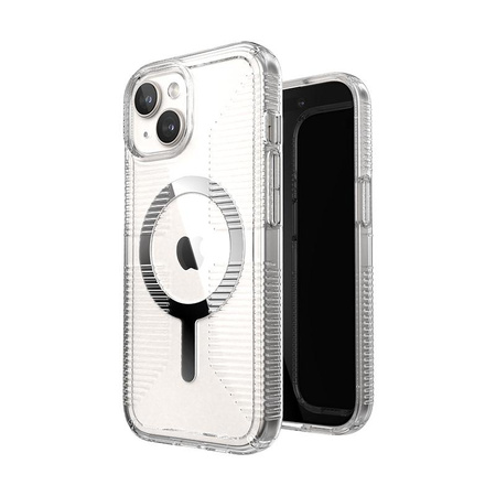 Speck Gemshell Grip + MagSafe - Case for iPhone 16e / iPhone 15 / iPhone 14 / iPhone 13 (Clear / Chrome Finish)