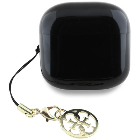 Guess Glossy Effect Printed Classic Logo & Charm – TWS Bluetooth sluchátka + nabíjecí pouzdro (černá)