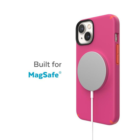 Speck CandyShell Pro + MagSafe - Etui iPhone 14 Plus z powłoką MICROBAN (Digital Pink / Energy Red)