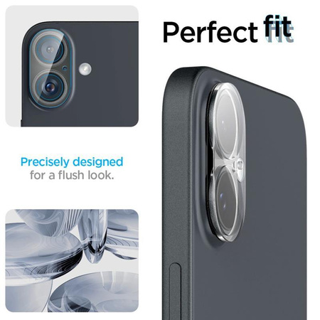 Spigen Optik GLAS.TR Camera Protector 2-Pack - ochranné sklo objektivu pro iPhone 16 / 16 Plus (2 ks) (Transparent)