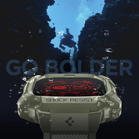 Spigen Rugged Armor Pro - Armband mit Gehäuse für Apple Watch Ultra 49 mm (Vintage Khaki)