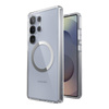 Speck Presidio Perfect-Clear Magnet - Custodia MagSafe per Samsung Galaxy S25 Ultra (Trasparente / Finitura Cromata / Argento Sereno)