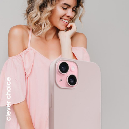 Crong Color Cover Magnetic - kryt MagSafe pro iPhone 15 (pískově růžový)