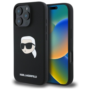 Karl Lagerfeld szilikon Karl Head Print MagSafe - iPhone 16 Pro tok (fekete)