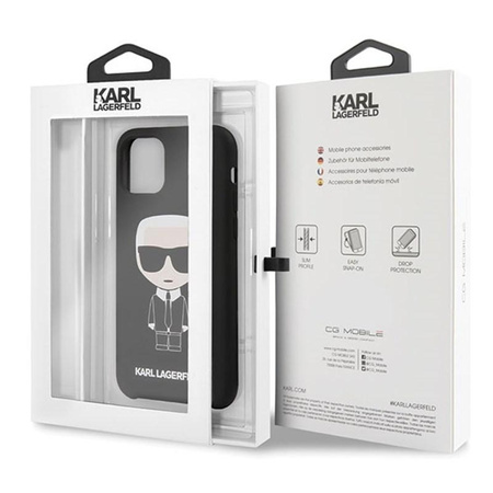 Karl Lagerfeld Fullbody szilikon ikonikus - iPhone 11 Pro tok (fekete)