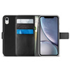 PURO Booklet Wallet Case - pouzdro na iPhone XR s přihrádkami na karty + stojánek (černé)
