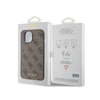 Guess 4G Metall Gold Logo - iPhone 15 Tasche (braun)
