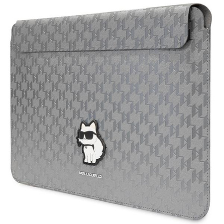 Karl Lagerfeld NFT Saffiano Monogram Ikonik Choupette Sleeve – 14-Zoll-Notebookhülle (Silber)