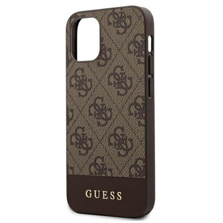 Guess 4G Bottom Stripe Kollektion - iPhone 12 mini Tasche (braun)