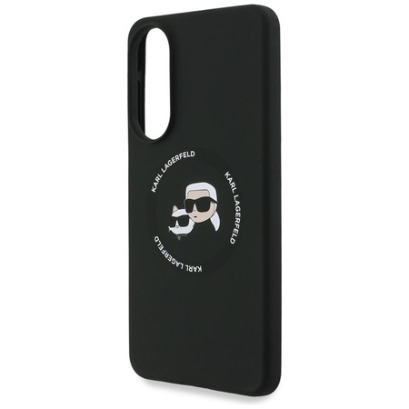 Karl Lagerfeld Silicone Double Heads And Circle MagSafe - Case for Samsung Galaxy S25 Edge (black)