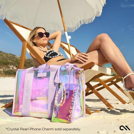 Case-Mate Soap Bubble Beach Tote with Phone Pouch - Vodotěsná plážová taška přes rameno s pouzdrem na telefon (Iridescentní)