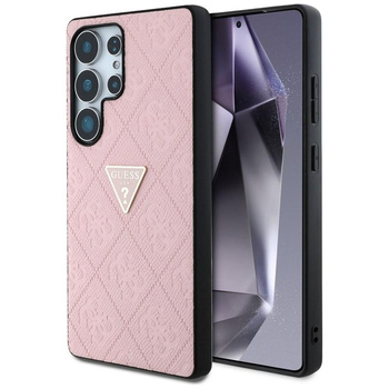 Guess Hot Stamp 4G Pattern Triangle Metal Logo - Hülle für Samsung Galaxy S25 Ultra (rosa)
