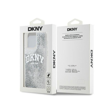 DKNY Liquid Glitter Big Logo - iPhone 15 Pro tok (fehér)