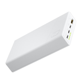 Green Cell PowerPlay20s - Power Bank 20000 mAh with USB-A QuickCharge 3.0 and 2x USB-C Power Delivery 22.5W (white)