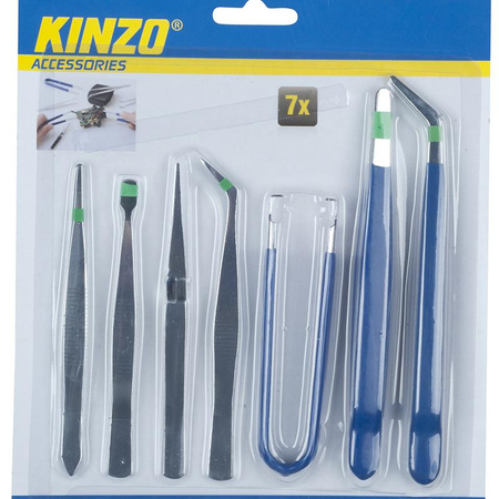 Kinzo – Zestaw precyzyjnych pęset 7 szt