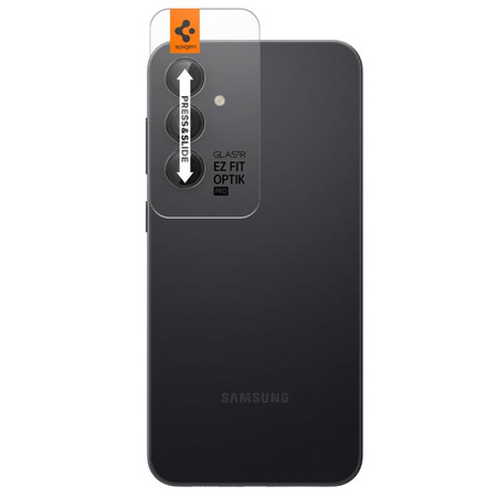 Spigen Optik Pro GLAS.TR EZ Fit kameravédő 2-Pack - Lencsevédő üveg Samsung Galaxy S23 FE készülékhez (2 db) (Fekete)