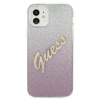 Guess Glitter Gradient Script - pouzdro pro iPhone 12 mini (růžové)