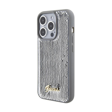 Guess Sequin Script Metal - iPhone 15 Pro Max tok (ezüst)