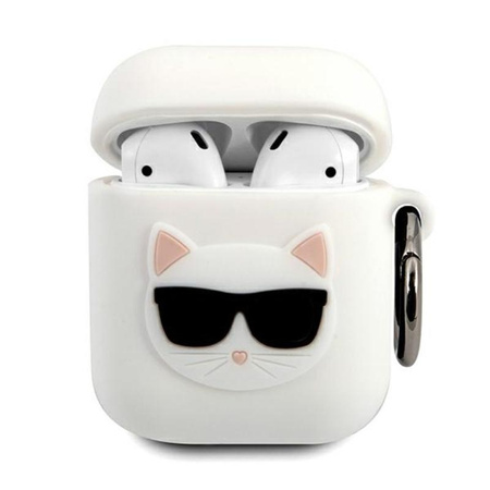 Karl Lagerfeld Choupette 3D - Étui pour Apple Airpods (blanc)