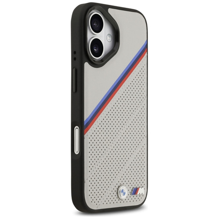 Pouzdro BMW M Tricolor Metal Logo MagSafe - iPhone 17 (šedé)