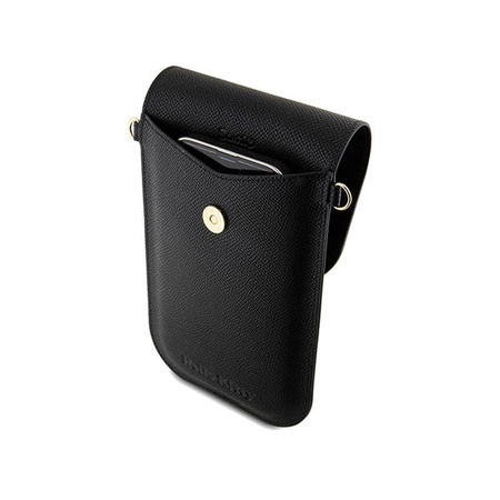 Hello Kitty Leather Metal Logo Chain - Crossbody bag for phone (black)