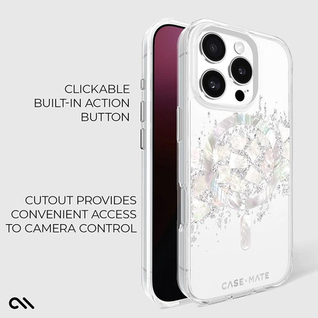 Case-Mate Karat MagSafe - Hülle für iPhone 16 Pro mit Perlmuttverzierung (A Touch of Pearl)