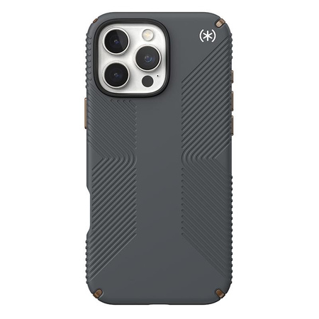 Speck Presidio2 Grip - pouzdro pro iPhone 16 Pro Max (Charcoal Grey / Cool Bronze / White)
