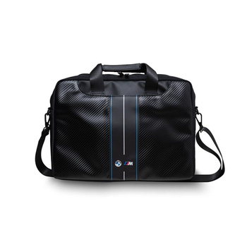 BMW Carbon Blue Stripes - Sacoche pour ordinateur portable 16" (noir)