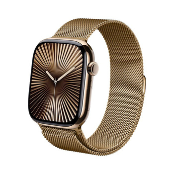 Crong Milano Steel - Řemínek z nerezové oceli pro Apple Watch 44/45/46/49 mm (růžové zlato)