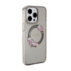 Guess IML Flowers Wreath MagSafe - Hülle für iPhone 15 Pro Max (Schwarz)