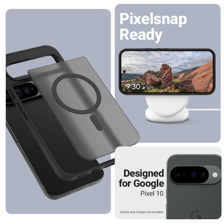 Crong Hybrid Matte Magnetic – kryt MagSafe pro Google Pixel 10 (černý)