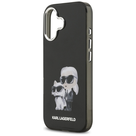 Karl Lagerfeld IML Aquarelle Karl & Choupette & Logo MagSafe - Custodia per iPhone 17 (Nero)