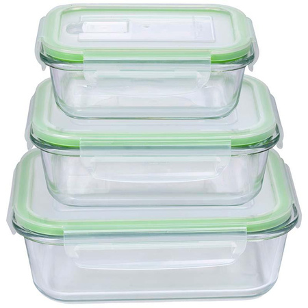 Alpina - zestaw trzech szklanych pojemników na żywność, lunchbox