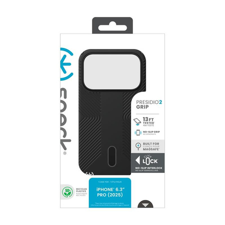Speck Presidio2 Grip ClickLock e MagSafe - Custodia per iPhone 17 Pro (Nero / Grigio Ardesia / Bianco)