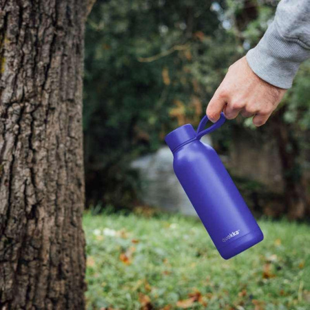Quokka Solid With Strap - 510 ml stainless steel thermal bottle with strap (Dusk Blue)
