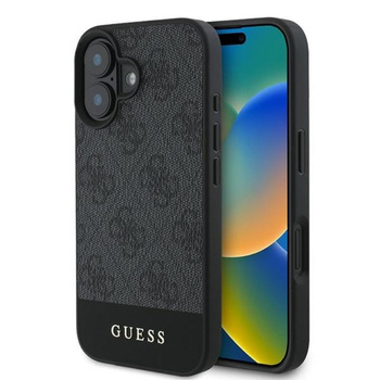 Guess 4G Bottom Stripe - Etui iPhone 16 Plus (szary)