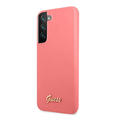 Guess Silicone Script Metal Logo - Samsung Galaxy S22 Case (fuchsia)
