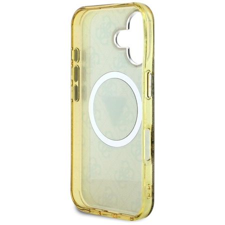 Guess IML Metal Glitter 4G Circle Triangle MagSafe - Case for iPhone 16 (brown)
