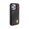Ferrari Perforierte Wellen Metall Logo - iPhone 15 Pro Tasche (schwarz)